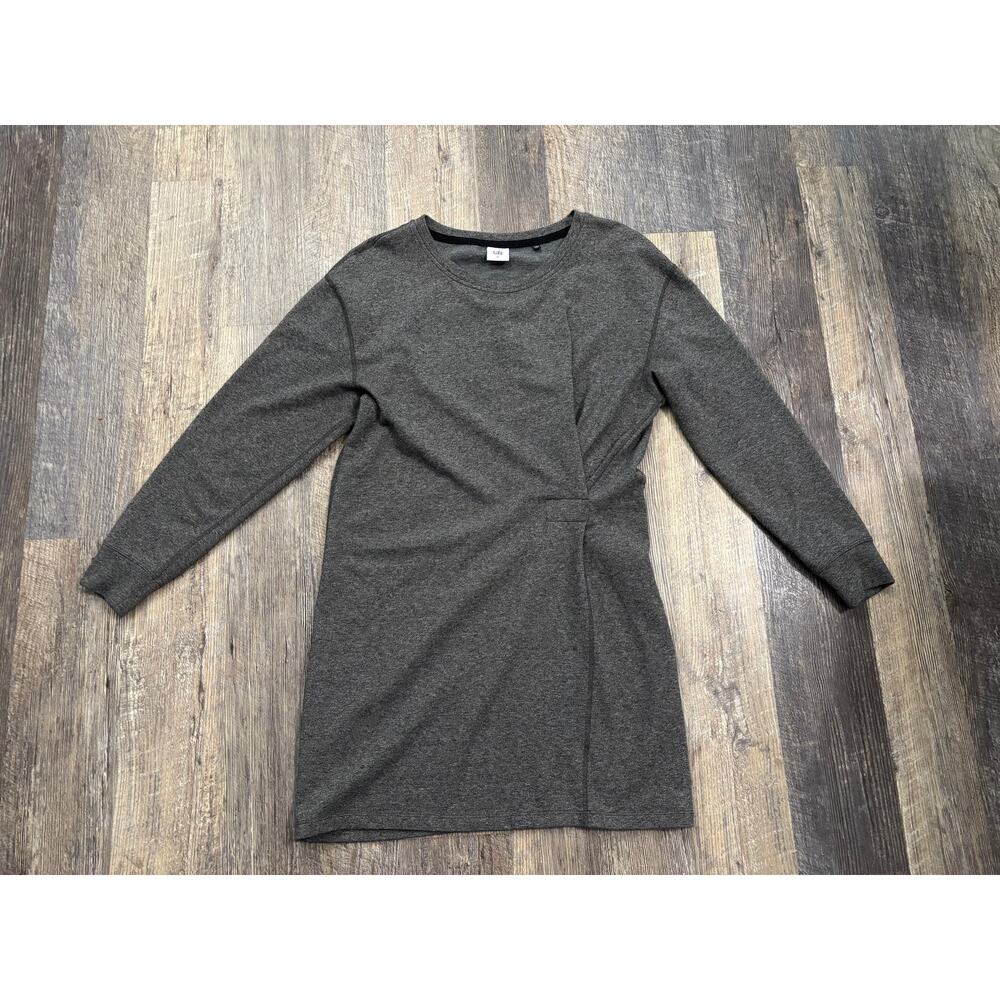 Cabi Charcoal Gray Heather Draped Waist Knit Mini Dress‎ Long Sleeve 3650 Mens M